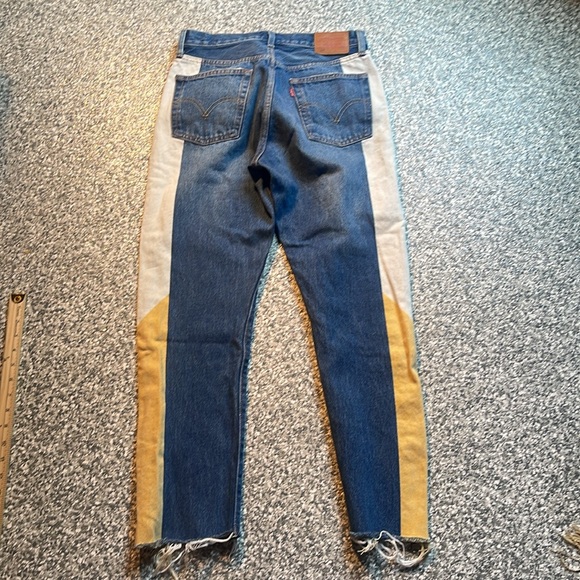 Levi tri-color color block button fly 501 straight jeans - Picture 3 of 8